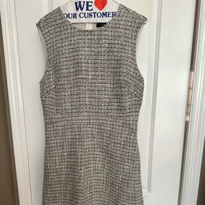 J. Crew Gray and White Textured Dress